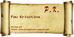 Pau Krisztina névjegykártya